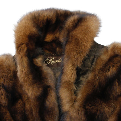 PRE-OWNED SMALL/MEDIUM NATURAL DARK GOLDEN RUSSIAN BARGUZIN SABLE FUR SHORT BOLERO JACKET - from THE REAL FUR DEAL & DAVID APPEL FURS new and pre-owned online fur store!