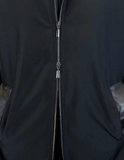 Men's Black Merino Shearling-Lined Rain Jacket/Raincoat