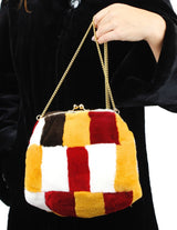 MULTICOLOR SHEARED MINK FUR MUFF PURSE, BAG - from THE REAL FUR DEAL & DAVID APPEL FURS new and pre-owned online fur store!