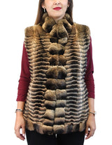 FAWN BROWN FEATHERED CHINCHILLA FUR VEST - from THE REAL FUR DEAL & DAVID APPEL FURS new and pre-owned online fur store!