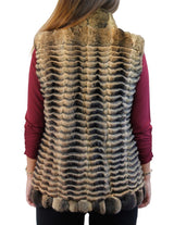 FAWN BROWN FEATHERED CHINCHILLA FUR VEST - from THE REAL FUR DEAL & DAVID APPEL FURS new and pre-owned online fur store!