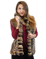 FAWN BROWN FEATHERED CHINCHILLA FUR VEST - from THE REAL FUR DEAL & DAVID APPEL FURS new and pre-owned online fur store!