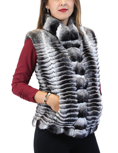 NATURAL FEATHERED CHINCHILLA FUR VEST - from THE REAL FUR DEAL & DAVID APPEL FURS new and pre-owned online fur store!