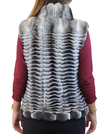 NATURAL FEATHERED CHINCHILLA FUR VEST - from THE REAL FUR DEAL & DAVID APPEL FURS new and pre-owned online fur store!