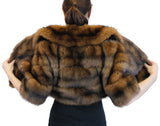 PRE-OWNED SMALL/MEDIUM NATURAL DARK GOLDEN RUSSIAN BARGUZIN SABLE FUR SHORT BOLERO JACKET - from THE REAL FUR DEAL & DAVID APPEL FURS new and pre-owned online fur store!