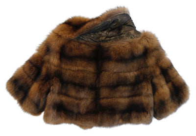 PRE-OWNED SMALL/MEDIUM NATURAL DARK GOLDEN RUSSIAN BARGUZIN SABLE FUR SHORT BOLERO JACKET - from THE REAL FUR DEAL & DAVID APPEL FURS new and pre-owned online fur store!