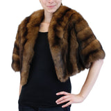 PRE-OWNED SMALL/MEDIUM NATURAL DARK GOLDEN RUSSIAN BARGUZIN SABLE FUR SHORT BOLERO JACKET - from THE REAL FUR DEAL & DAVID APPEL FURS new and pre-owned online fur store!