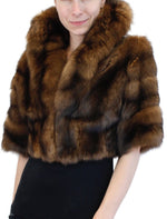 PRE-OWNED SMALL/MEDIUM NATURAL DARK GOLDEN RUSSIAN BARGUZIN SABLE FUR SHORT BOLERO JACKET - from THE REAL FUR DEAL & DAVID APPEL FURS new and pre-owned online fur store!