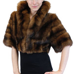 PRE-OWNED SMALL/MEDIUM NATURAL DARK GOLDEN RUSSIAN BARGUZIN SABLE FUR SHORT BOLERO JACKET - from THE REAL FUR DEAL & DAVID APPEL FURS new and pre-owned online fur store!