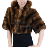 PRE-OWNED SMALL/MEDIUM NATURAL DARK GOLDEN RUSSIAN BARGUZIN SABLE FUR SHORT BOLERO JACKET - from THE REAL FUR DEAL & DAVID APPEL FURS new and pre-owned online fur store!