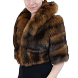 PRE-OWNED SMALL/MEDIUM NATURAL DARK GOLDEN RUSSIAN BARGUZIN SABLE FUR SHORT BOLERO JACKET - from THE REAL FUR DEAL & DAVID APPEL FURS new and pre-owned online fur store!