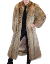 PRE-OWNED MEDIUM/LARGE NATURAL FINNISH RACCOON FUR COAT - THICK FUR! - from THE REAL FUR DEAL & DAVID APPEL FURS new and pre-owned online fur store!