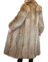 PRE-OWNED MEDIUM/LARGE NATURAL FINNISH RACCOON FUR COAT - THICK FUR! - from THE REAL FUR DEAL & DAVID APPEL FURS new and pre-owned online fur store!