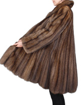 PRE-OWNED LARGE NATURAL RUSSIAN BARGUZIN SABLE FUR ⅞ COAT - from THE REAL FUR DEAL & DAVID APPEL FURS new and pre-owned online fur store!