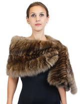 BRAIDED NATURAL RUSSIAN SABLE SECTIONS CROSSOVER STOLE/WRAP - from THE REAL FUR DEAL & DAVID APPEL FURS new and pre-owned online fur store!