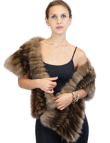 BRAIDED NATURAL RUSSIAN SABLE SECTIONS CROSSOVER STOLE/WRAP - from THE REAL FUR DEAL & DAVID APPEL FURS new and pre-owned online fur store!