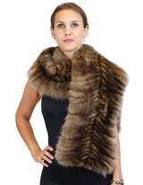 BRAIDED NATURAL RUSSIAN SABLE SECTIONS CROSSOVER STOLE/WRAP - from THE REAL FUR DEAL & DAVID APPEL FURS new and pre-owned online fur store!