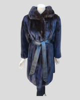 Dark Mink Fur Coat - belted