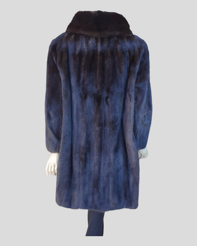 Dark Mink Fur Coat - back view