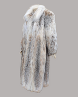 Vintage Long Canadian Lynx Fur Coat -L | Silky Soft & Comfortable!