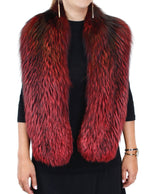 RED DYED FOX FUR COLLAR, SCARF - from THE REAL FUR DEAL & DAVID APPEL FURS new and pre-owned online fur store!