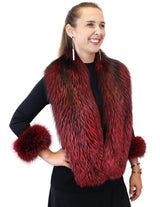 RED DYED FOX FUR COLLAR, SCARF - from THE REAL FUR DEAL & DAVID APPEL FURS new and pre-owned online fur store!