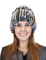KNITTED REX RABBIT FUR & FOX FUR BEANIE, HAT - from THE REAL FUR DEAL & DAVID APPEL FURS new and pre-owned online fur store!