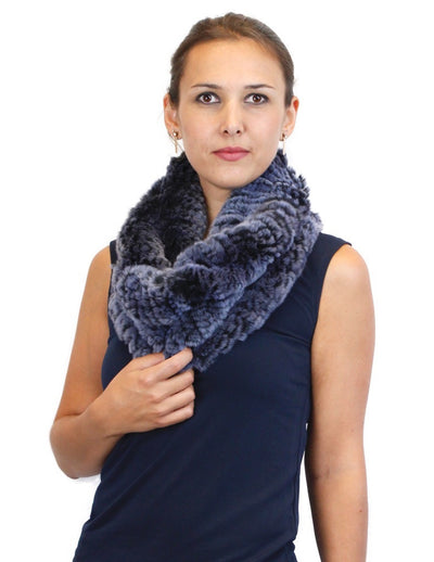 REX RABBIT FUR COWL NECK CIRCULAR STRETCH SCARF - from THE REAL FUR DEAL & DAVID APPEL FURS new and pre-owned online fur store!