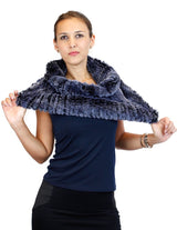 REX RABBIT FUR COWL NECK CIRCULAR STRETCH SCARF - from THE REAL FUR DEAL & DAVID APPEL FURS new and pre-owned online fur store!