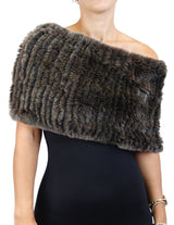REX RABBIT FUR COWL NECK CIRCULAR STRETCH SCARF - from THE REAL FUR DEAL & DAVID APPEL FURS new and pre-owned online fur store!
