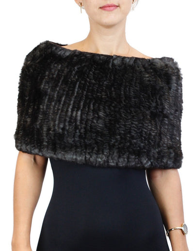 REX RABBIT FUR COWL NECK CIRCULAR STRETCH SCARF - from THE REAL FUR DEAL & DAVID APPEL FURS new and pre-owned online fur store!