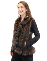 KNITTED NATURAL RUSSIAN SABLE FUR VEST WITH RUFFLES - from THE REAL FUR DEAL & DAVID APPEL FURS new and pre-owned online fur store!