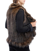 KNITTED NATURAL RUSSIAN SABLE FUR VEST WITH RUFFLES - from THE REAL FUR DEAL & DAVID APPEL FURS new and pre-owned online fur store!