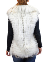 WHITE FEATHERY LAYERED RACCOON FUR VEST - from THE REAL FUR DEAL & DAVID APPEL FURS new and pre-owned online fur store!