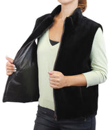 Reversible Brown Sheared Mink Fur and Lamb Leather Vest