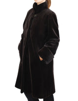 Reversible Brown Sheared Mink Fur 7/8 Coat