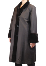 Reversible Brown Sheared Mink Fur 7/8 Coat