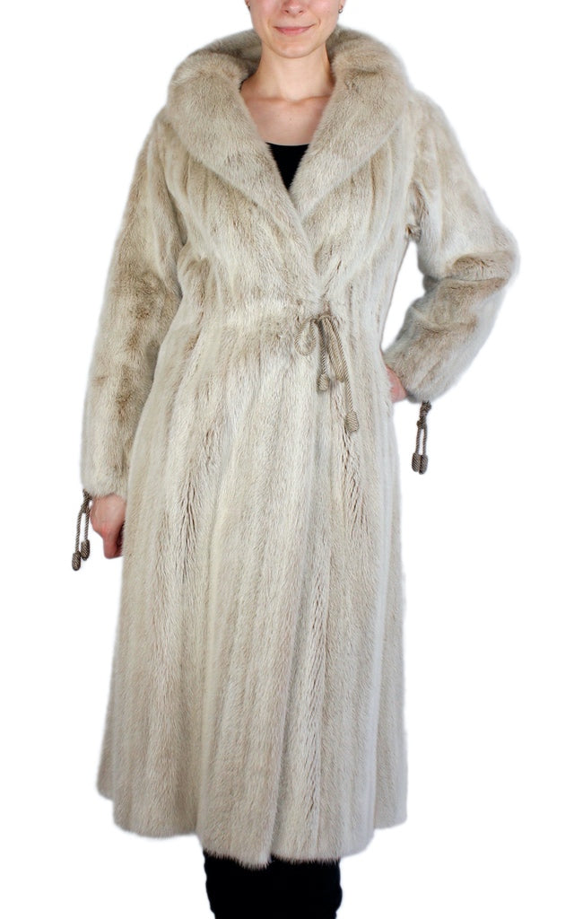 PREOWNED BLUSH DYED MINK FUR COAT W/ MATCHING ROPE TIES! – The Real Fur Deal
