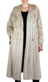 PRE-OWNED SMALL, UNIQUE BLUSH DYED MINK FUR COAT WITH MATCHING ROPE TIES! - from THE REAL FUR DEAL & DAVID APPEL FURS new and pre-owned online fur store!