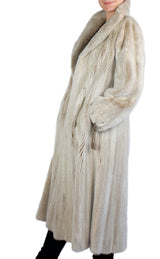 PRE-OWNED SMALL, UNIQUE BLUSH DYED MINK FUR COAT WITH MATCHING ROPE TIES! - from THE REAL FUR DEAL & DAVID APPEL FURS new and pre-owned online fur store!