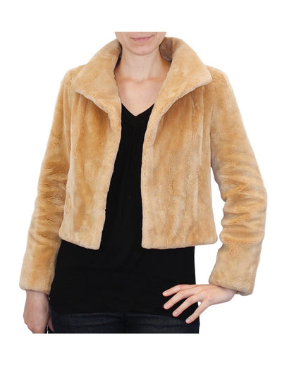 SMALL/MEDIUM BUTTERSCOTCH SHEARED BEAVER FUR BOLERO JACKET - from THE REAL FUR DEAL & DAVID APPEL FURS new and pre-owned online fur store!