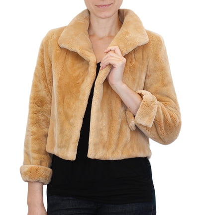 SMALL/MEDIUM BUTTERSCOTCH SHEARED BEAVER FUR BOLERO JACKET - from THE REAL FUR DEAL & DAVID APPEL FURS new and pre-owned online fur store!