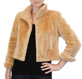 SMALL/MEDIUM BUTTERSCOTCH SHEARED BEAVER FUR BOLERO JACKET - from THE REAL FUR DEAL & DAVID APPEL FURS new and pre-owned online fur store!