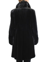 FULLY LET OUT BLACK SHEARED MINK & UNSHEARED BLACK GLAMA MINK FUR 7/8 COAT - from THE REAL FUR DEAL & DAVID APPEL FURS new and pre-owned online fur store!