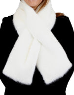 WHITE MINK FUR CROSSOVER SCARF, BOA - from THE REAL FUR DEAL & DAVID APPEL FURS new and pre-owned online fur store!