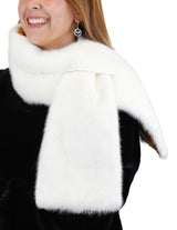 WHITE MINK FUR CROSSOVER SCARF, BOA - from THE REAL FUR DEAL & DAVID APPEL FURS new and pre-owned online fur store!