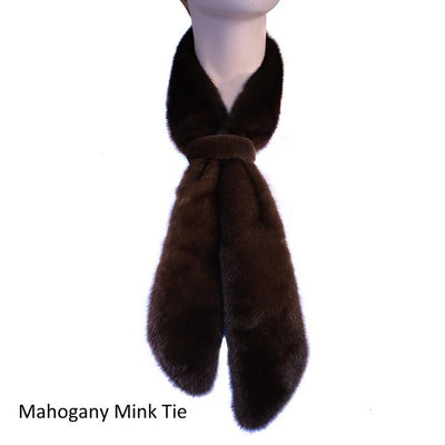 MINK FUR TIE/SCARF (CHOOSE BLUE IRIS, MAHOGANY, WILD TYPE, OR RED) - from THE REAL FUR DEAL & DAVID APPEL FURS new and pre-owned online fur store!