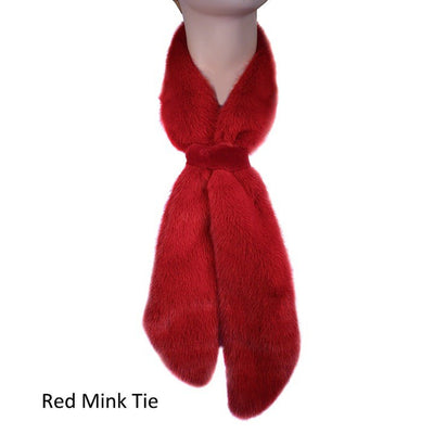 MINK FUR TIE/SCARF (CHOOSE BLUE IRIS, MAHOGANY, WILD TYPE, OR RED) - from THE REAL FUR DEAL & DAVID APPEL FURS new and pre-owned online fur store!